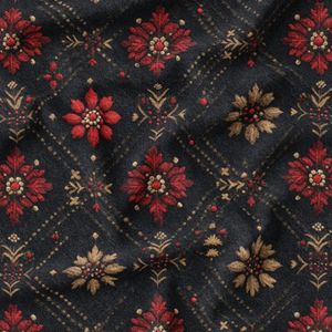 پارچه مخمل روبالشی پارچه باما طرح سه بعدی فرش ایرانی کد 5014594