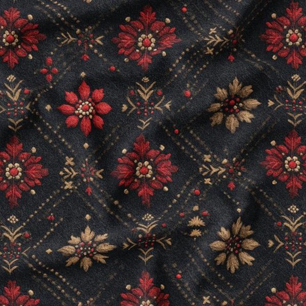 پارچه مخمل روبالشی پارچه باما طرح سه بعدی فرش ایرانی کد 5014594