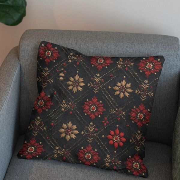 پارچه مخمل روبالشی پارچه باما طرح سه بعدی فرش ایرانی کد 5014594