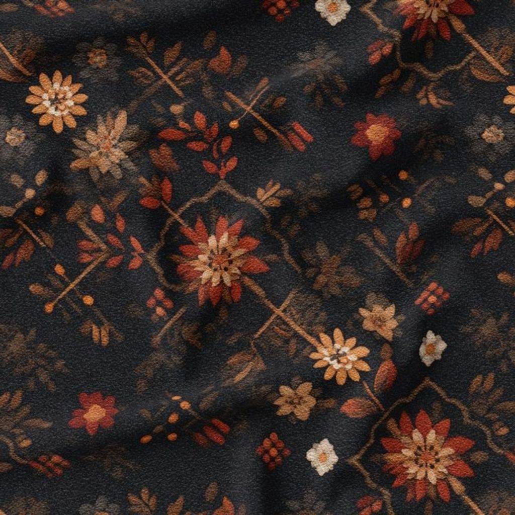 خرید انلاین پارچه مخمل روبالشی پارچه باما طرح سه بعدی فرش ایرانی کد 5014595