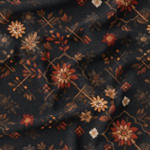 پارچه مخمل روبالشی پارچه باما طرح سه بعدی فرش ایرانی کد 5014595