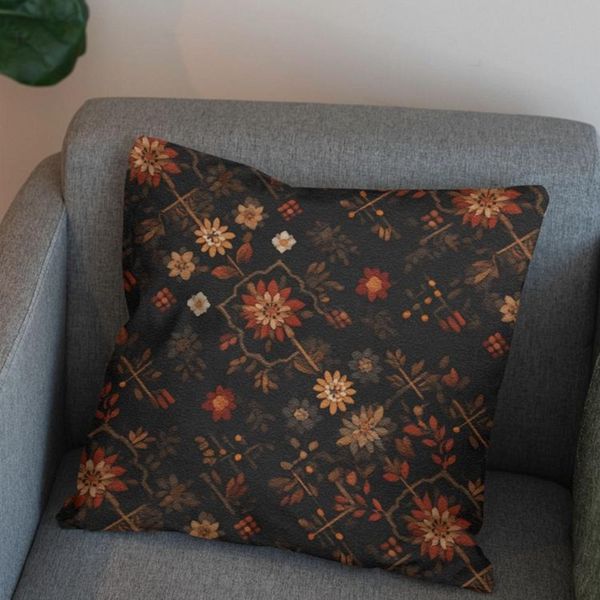 پارچه مخمل روبالشی پارچه باما طرح سه بعدی فرش ایرانی کد 5014595