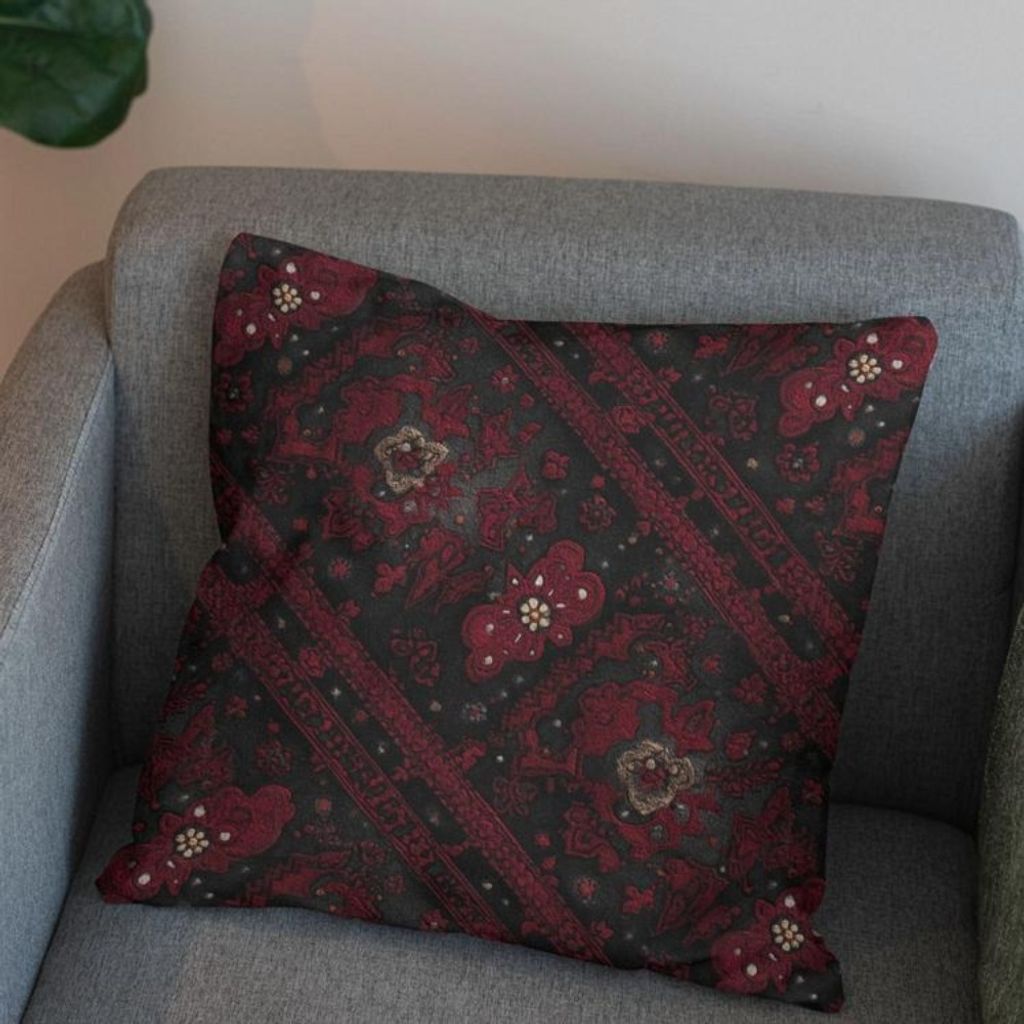 خرید آنلاین پارچه مخمل روبالشی پارچه باما طرح سه بعدی فرش ایرانی کد 5014598