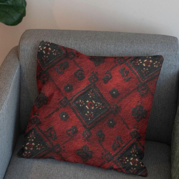 پارچه مخمل روبالشی پارچه باما طرح سه بعدی فرش ایرانی کد 5014599