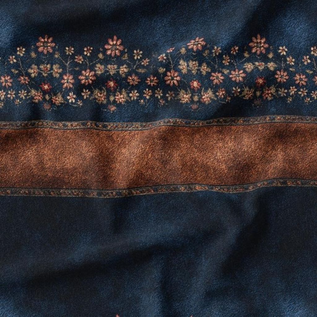 خرید اینترنتی پارچه مخمل روبالشی پارچه باما طرح سه بعدی فرش ایرانی کد 5014600