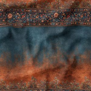 پارچه مخمل روبالشی پارچه باما طرح سه بعدی فرش ایرانی کد 5014601