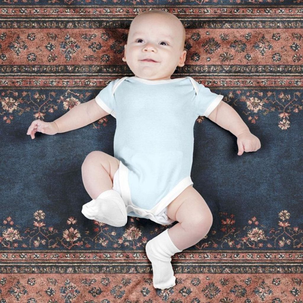 خرید انلاین پارچه مخمل روبالشی پارچه باما طرح سه بعدی فرش ایرانی کد 5014602