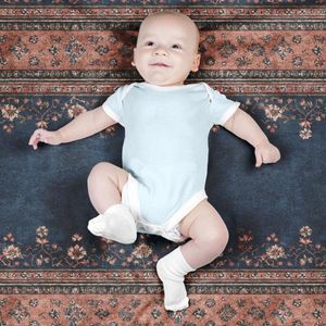 خرید انلاین پارچه مخمل روبالشی پارچه باما طرح سه بعدی فرش ایرانی کد 5014602