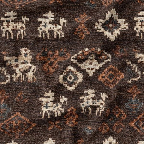 پارچه مخمل روبالشی پارچه باما طرح سه بعدی فرش ایرانی کد 5014603