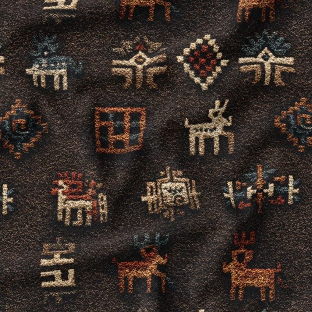 مشخصات پارچه مخمل روبالشی پارچه باما طرح سه بعدی فرش ایرانی کد 5014605