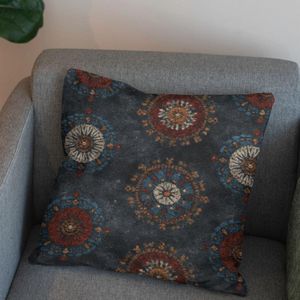 قیمت ارزان پارچه مخمل روبالشی پارچه باما طرح سه بعدی فرش ایرانی کد 5014608