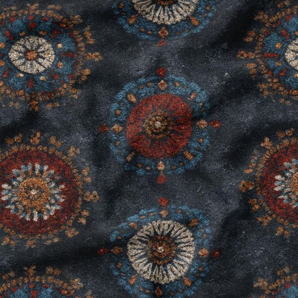 پارچه مخمل روبالشی پارچه باما طرح سه بعدی فرش ایرانی کد 5014608