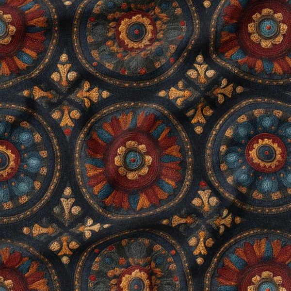 پارچه مخمل روبالشی پارچه باما طرح سه بعدی فرش ایرانی کد 5014609