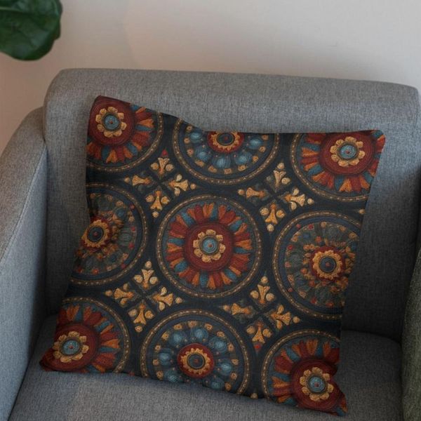 پارچه مخمل روبالشی پارچه باما طرح سه بعدی فرش ایرانی کد 5014609