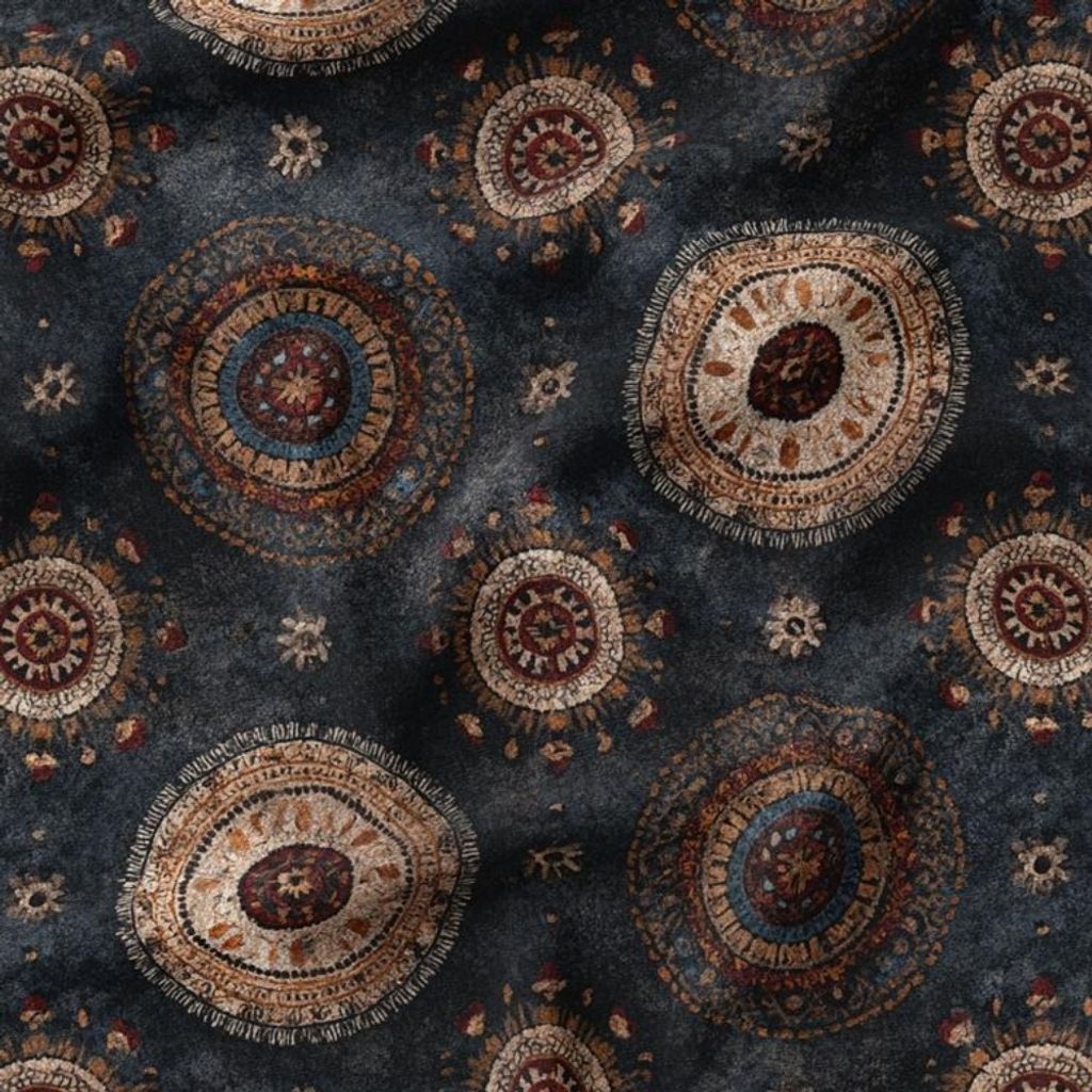 خرید آنلاین پارچه مخمل روبالشی پارچه باما طرح سه بعدی فرش ایرانی کد 5014610