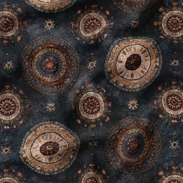 پارچه مخمل روبالشی پارچه باما طرح سه بعدی فرش ایرانی کد 5014610