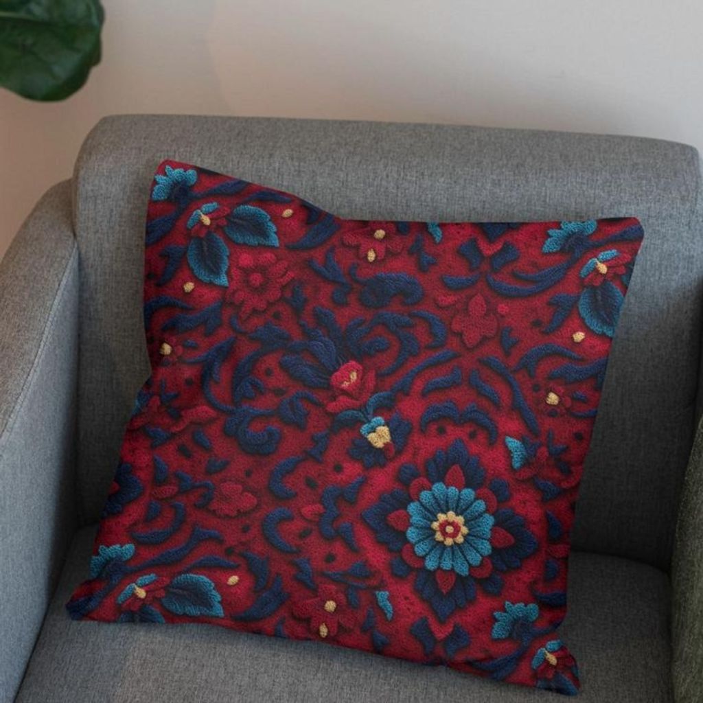 قیمت پارچه مخمل روبالشی پارچه باما طرح سه بعدی فرش ایرانی کد 5014612