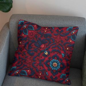 قیمت پارچه مخمل روبالشی پارچه باما طرح سه بعدی فرش ایرانی کد 5014612