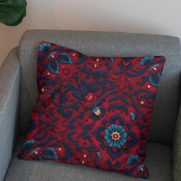 پارچه مخمل روبالشی پارچه باما طرح سه بعدی فرش ایرانی کد 5014612