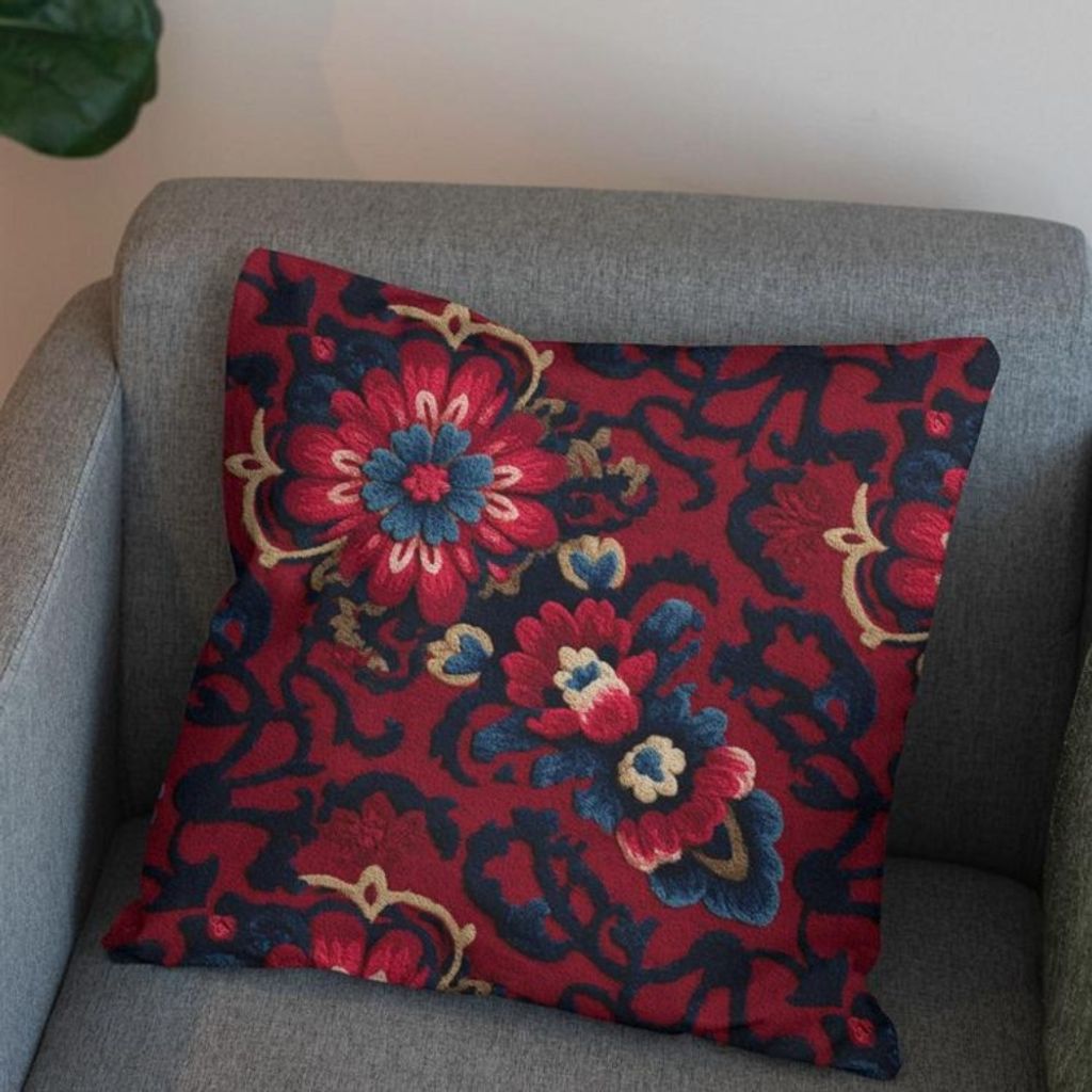 مشخصات پارچه مخمل روبالشی پارچه باما طرح سه بعدی فرش ایرانی کد 5014613