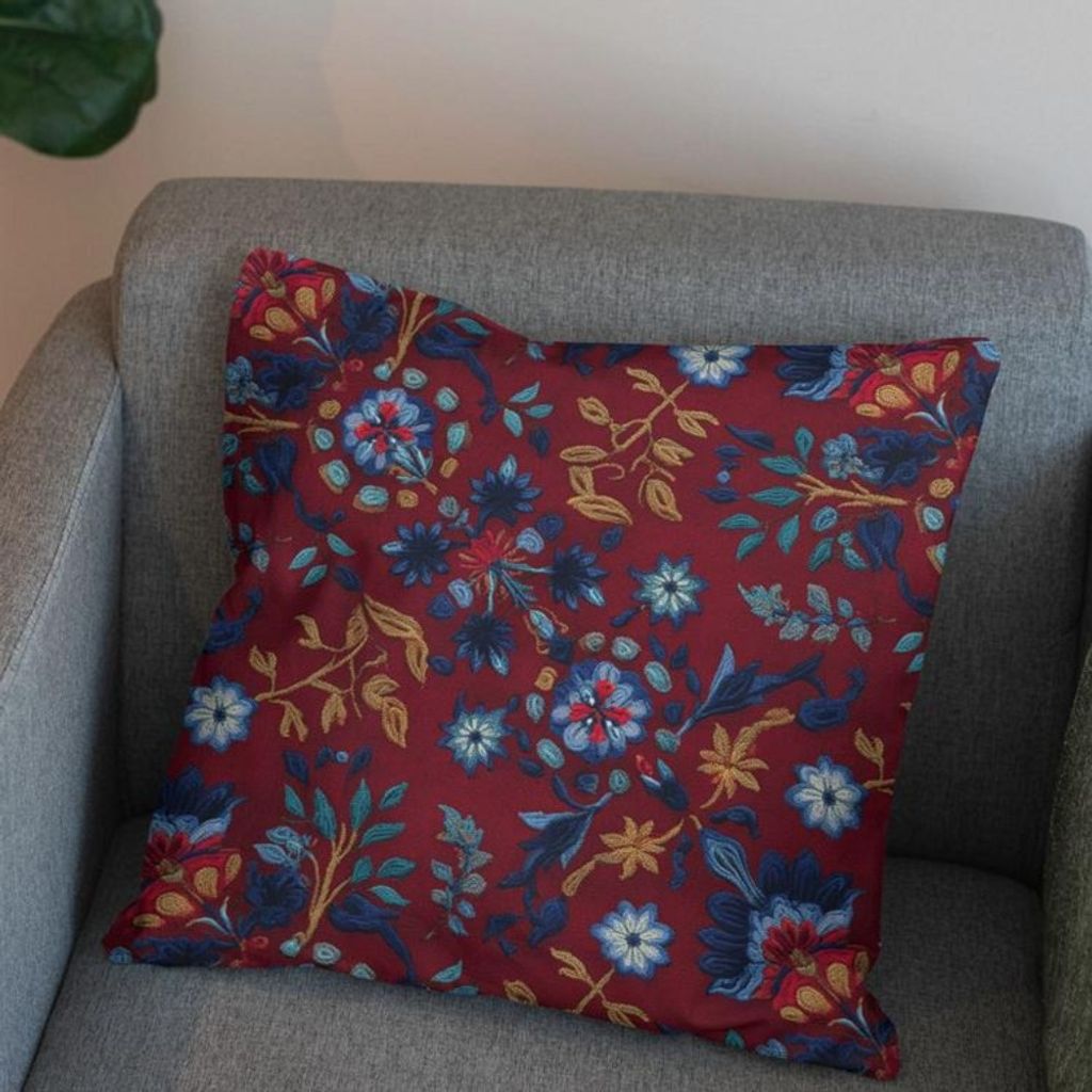 مشخصات پارچه مخمل روبالشی پارچه باما طرح سه بعدی فرش ایرانی کد 5014615