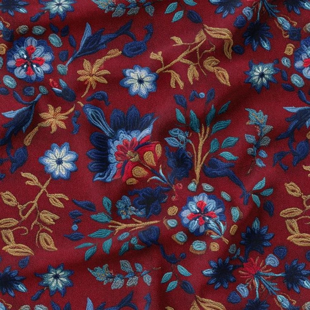 خرید آنلاین پارچه مخمل روبالشی پارچه باما طرح سه بعدی فرش ایرانی کد 5014615