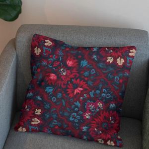 مشخصات پارچه مخمل روبالشی پارچه باما طرح سه بعدی فرش ایرانی کد 5014616