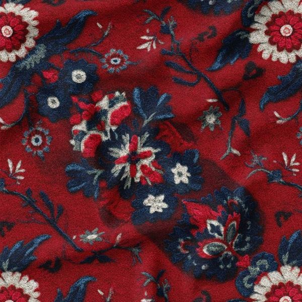 پارچه مخمل روبالشی پارچه باما طرح سه بعدی فرش ایرانی کد 5014618