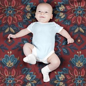 خرید انلاین پارچه مخمل روبالشی پارچه باما طرح سه بعدی فرش ایرانی کد 5014620