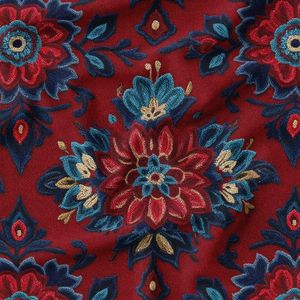 پارچه مخمل روبالشی پارچه باما طرح سه بعدی فرش ایرانی کد 5014620