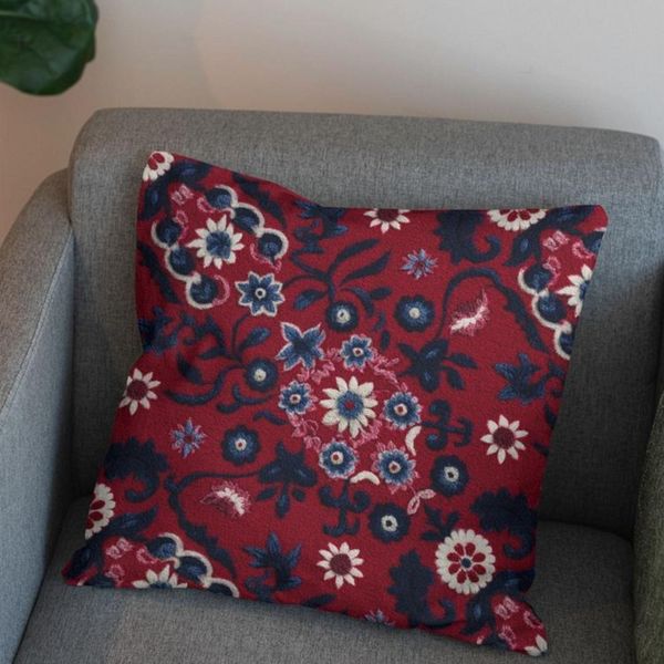 پارچه مخمل روبالشی پارچه باما طرح سه بعدی فرش ایرانی کد 5014621