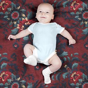 خرید انلاین پارچه مخمل روبالشی پارچه باما طرح سه بعدی فرش ایرانی کد 5014622