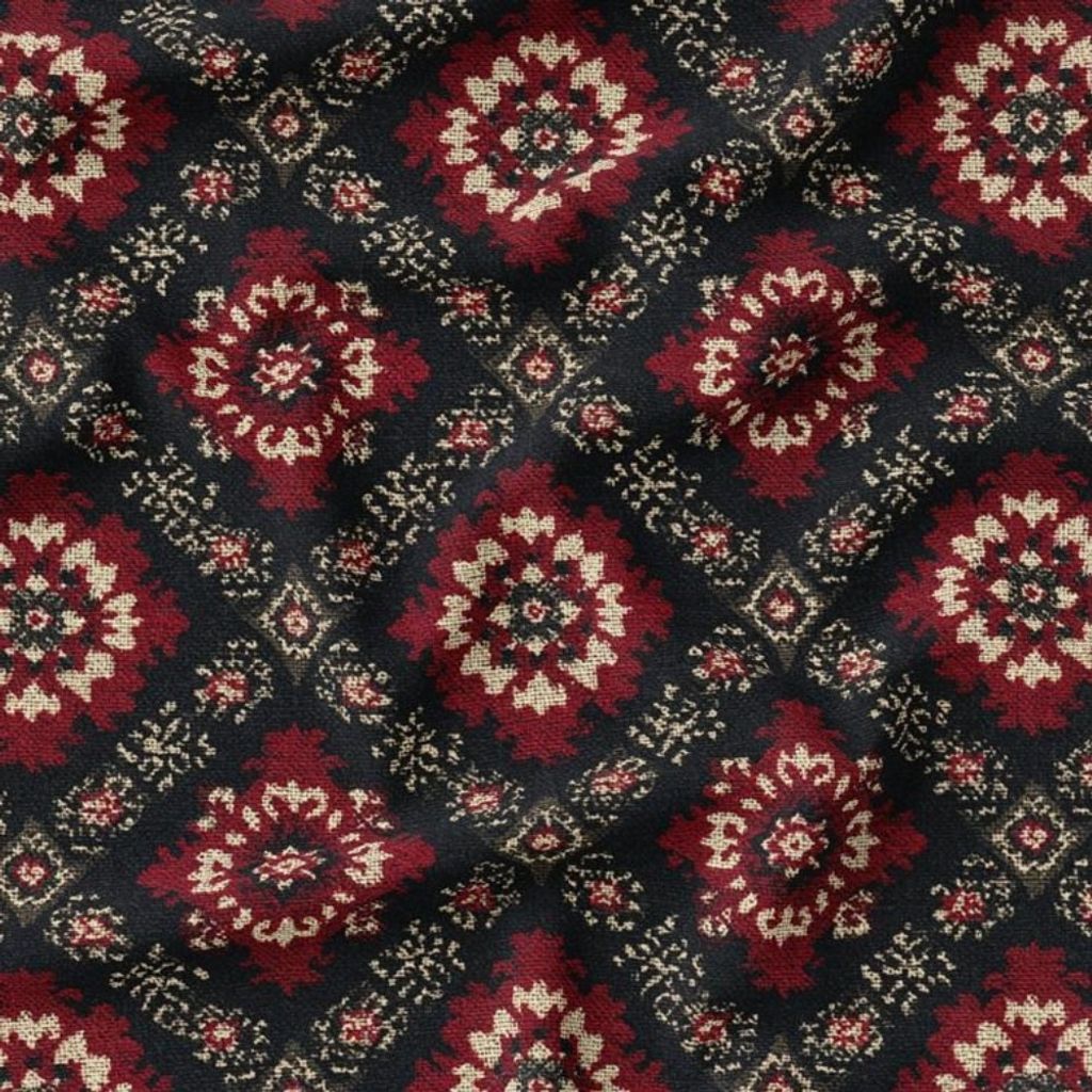 قیمت ارزان پارچه مخمل روبالشی پارچه باما طرح سه بعدی فرش ایرانی کد 5014626