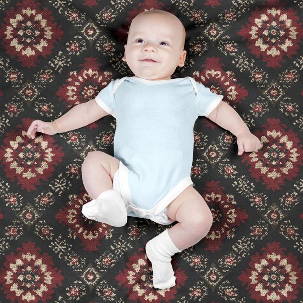 خرید انلاین پارچه مخمل روبالشی پارچه باما طرح سه بعدی فرش ایرانی کد 5014626