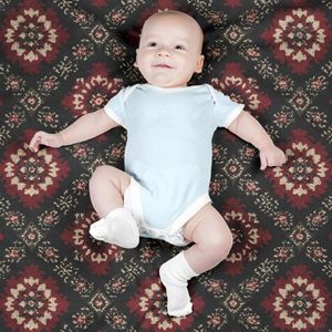 خرید انلاین پارچه مخمل روبالشی پارچه باما طرح سه بعدی فرش ایرانی کد 5014626