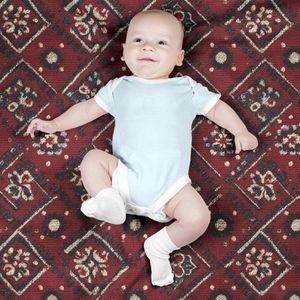 فروش اینترنتی پارچه مخمل روبالشی پارچه باما طرح سه بعدی فرش ایرانی کد 5014627