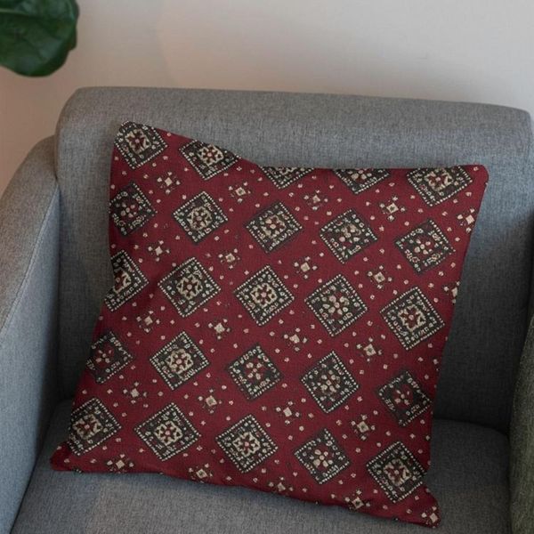 پارچه مخمل روبالشی پارچه باما طرح سه بعدی فرش ایرانی کد 5014629