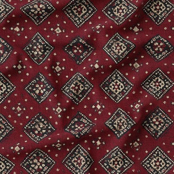 پارچه مخمل روبالشی پارچه باما طرح سه بعدی فرش ایرانی کد 5014629