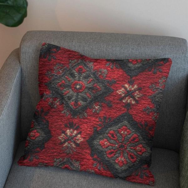 پارچه مخمل روبالشی پارچه باما طرح سه بعدی فرش ایرانی کد 5014630