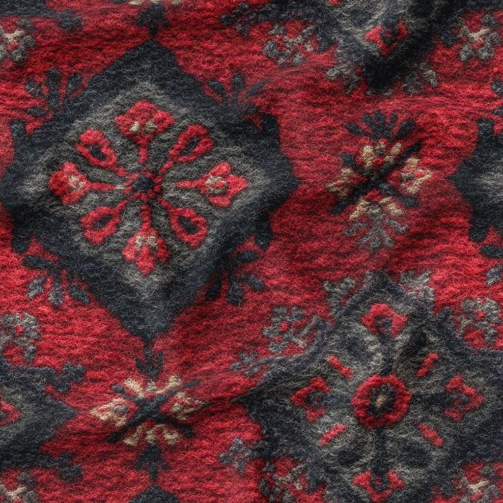 فروش اینترنتی پارچه مخمل روبالشی پارچه باما طرح سه بعدی فرش ایرانی کد 5014630