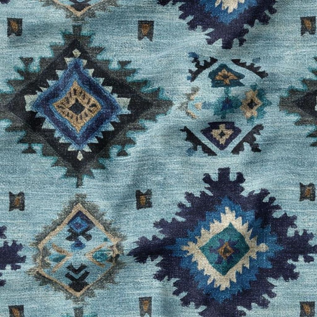 فروش اینترنتی پارچه مخمل روبالشی پارچه باما طرح سه بعدی فرش ایرانی کد 5014632