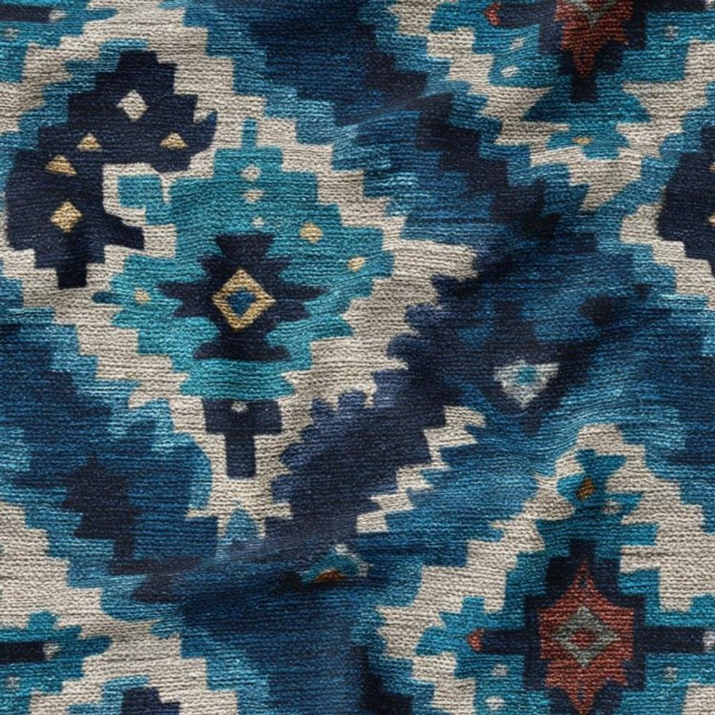 قیمت ارزان پارچه مخمل روبالشی پارچه باما طرح سه بعدی فرش ایرانی کد 5014634