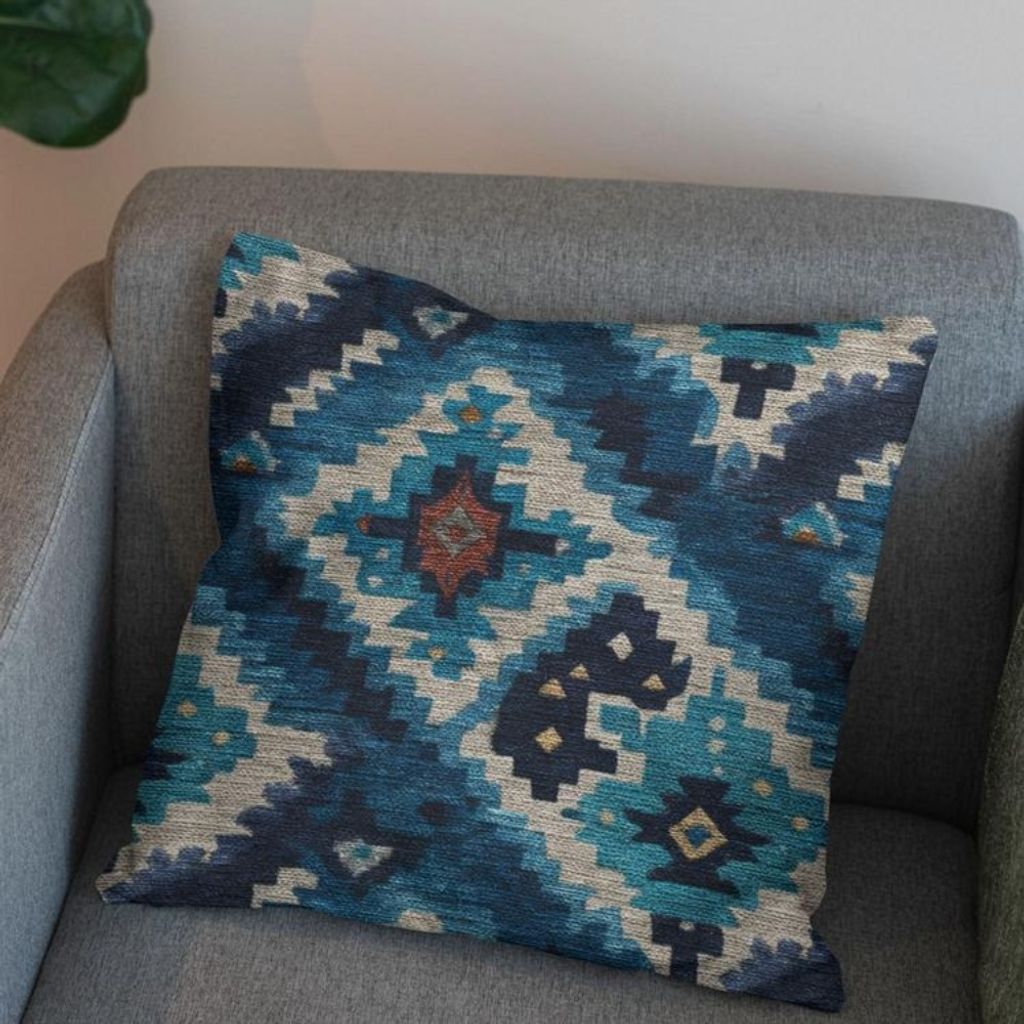 فروش اینترنتی پارچه مخمل روبالشی پارچه باما طرح سه بعدی فرش ایرانی کد 5014634