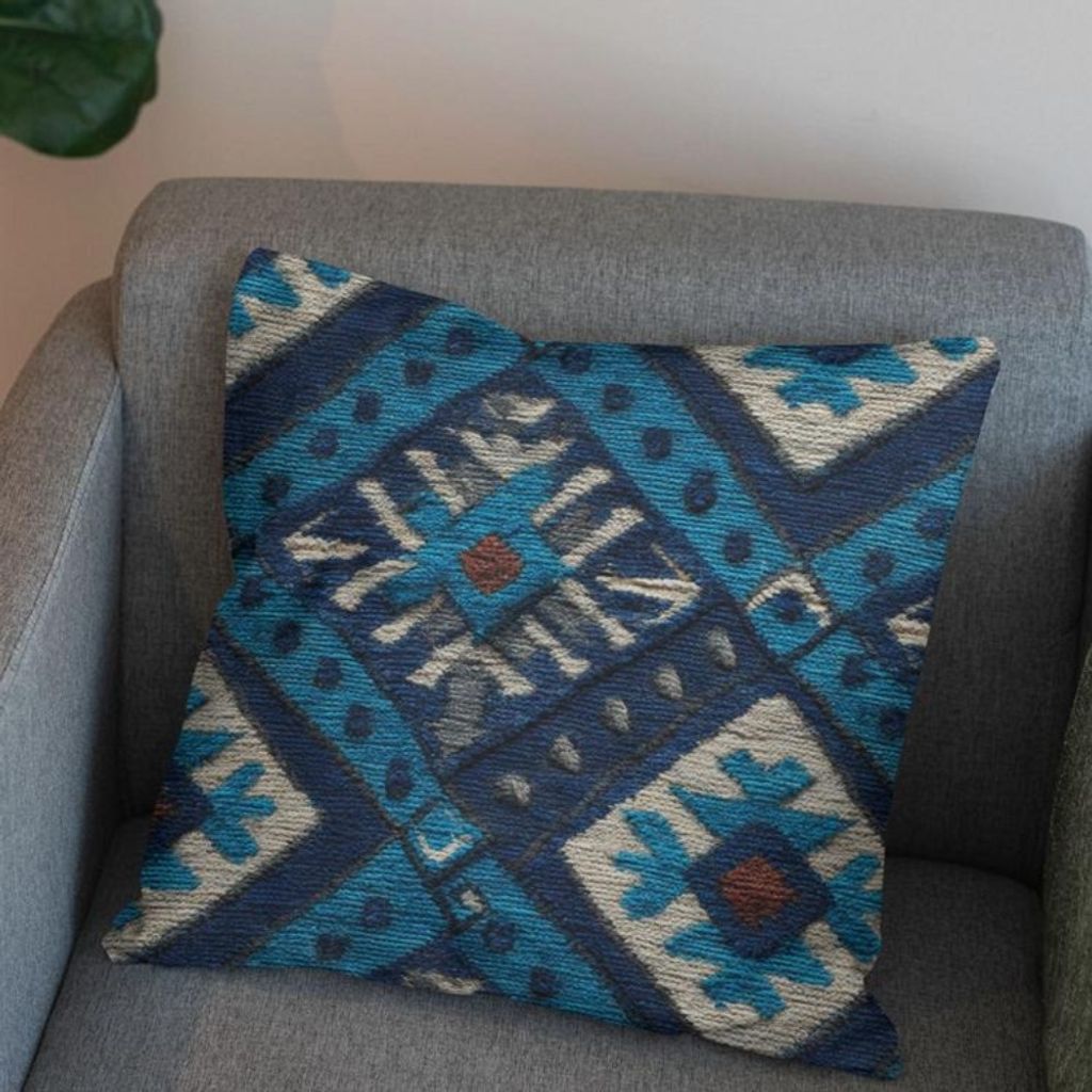 فروش اینترنتی پارچه مخمل روبالشی پارچه باما طرح سه بعدی فرش ایرانی کد 5014635