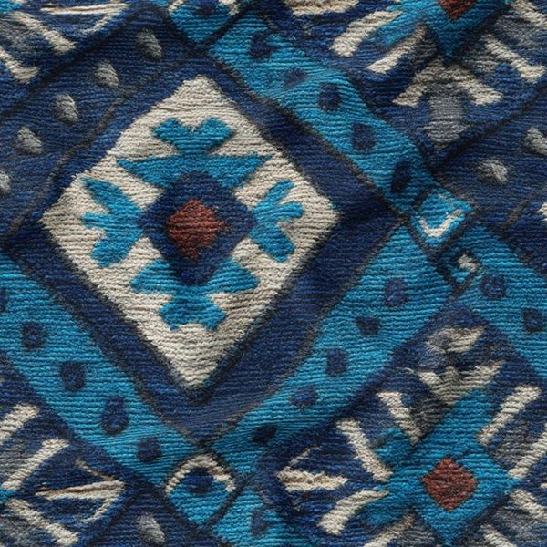 پارچه مخمل روبالشی پارچه باما طرح سه بعدی فرش ایرانی کد 5014635