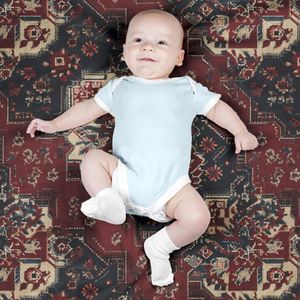 خرید انلاین پارچه مخمل روبالشی پارچه باما طرح سه بعدی فرش ایرانی کد 5014636