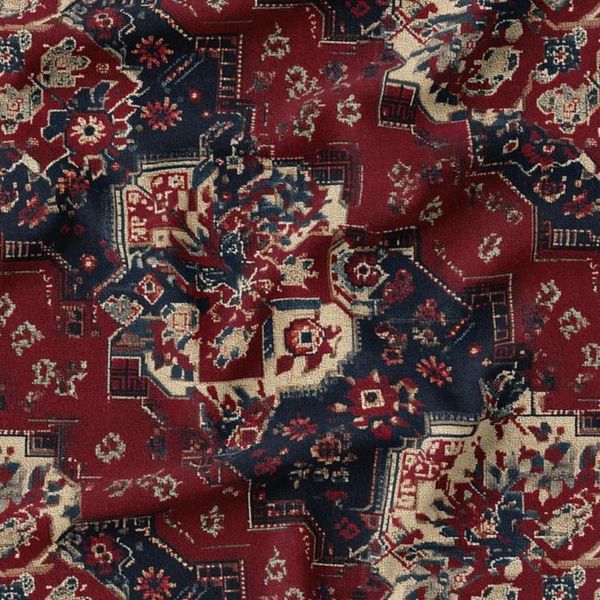 پارچه مخمل روبالشی پارچه باما طرح سه بعدی فرش ایرانی کد 5014636