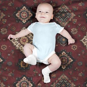 خرید آنلاین پارچه مخمل روبالشی پارچه باما طرح سه بعدی فرش ایرانی کد 5014637