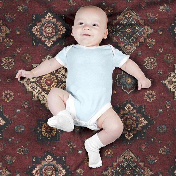 پارچه مخمل روبالشی پارچه باما طرح سه بعدی فرش ایرانی کد 5014637