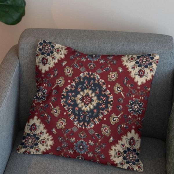 پارچه مخمل روبالشی پارچه باما طرح سه بعدی فرش ایرانی کد 5014638